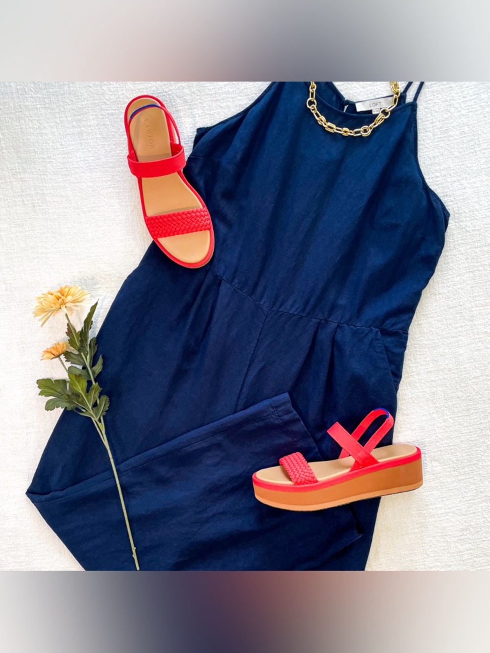 LOFT linen blend jumpsuit.